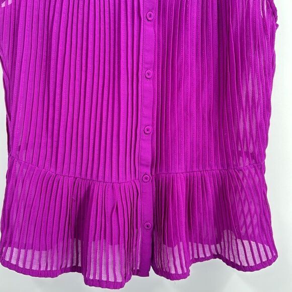 Greylin Purple Semi-Sheer Peplum Blouse Medium - Picture 3 of 5